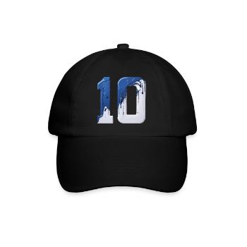 NR. 10 NUMMER 10 BLAU WEIß 10. GEBURTSTAG - Baseballkappe - Schwarz/Schwarz - Vorne