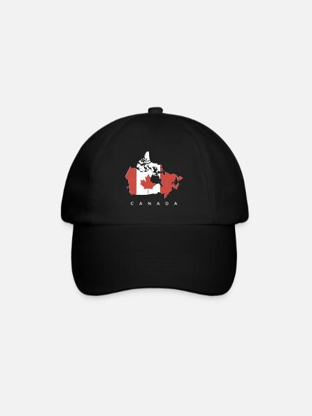 Kanada Silhouette mit Ahornblatt - Baseballkappe - Schwarz/Schwarz