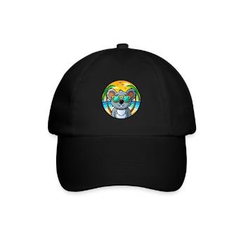 Koala Lustige Cartoon Sommer Strand Sonnenbrille Cool - Baseballkappe - Schwarz/Schwarz - Vorne