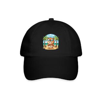 Biber Lustige Cartoon Sommer Strand Sonnenbrille - Baseballkappe - Schwarz/Schwarz - Vorne
