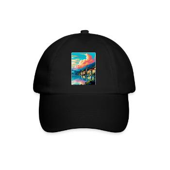 Lac de Côme Italie Affiche de voyage vintage Souvenir WPA - Casquette classique - noir/noir - Devant