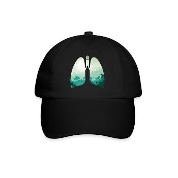 Green nature forest landscape lungs - Baseball Cap - black/black - Front