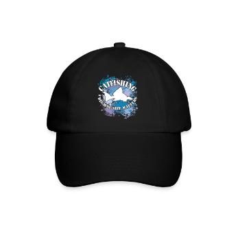 Silhouette de poisson-chat Wels Waller et taches de couleur - Casquette classique - noir/noir - Devant