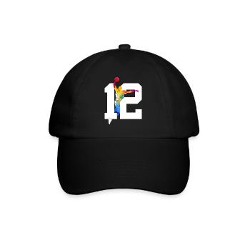 NUMMER 12 BASKETBALL 12. GEBURTSTAG - Baseballkappe - Schwarz/Schwarz - Vorne