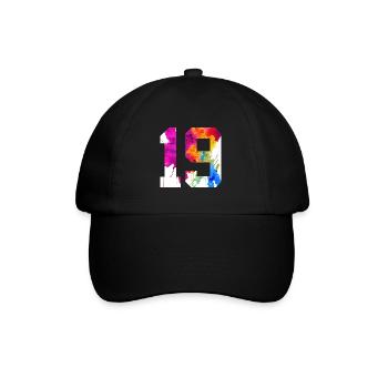 NUMMER 19 JAHRE ALT 19. GEBURTSTAG - Baseballkappe - Schwarz/Schwarz - Vorne