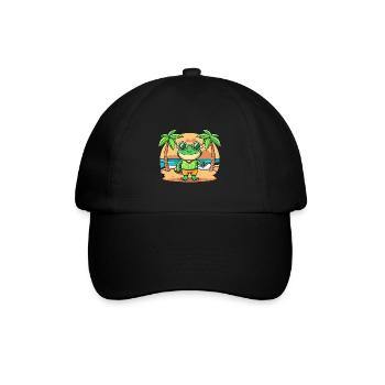 Frog Funny Cartoon Summer Beach Sunglasses - Baseball Cap - black/black - Front