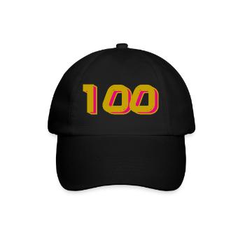 100. 100 JAHRE. 100-JÄHRIGES JUBILÄUM. 100. GEBURTSTAG - Baseballkappe - Schwarz/Schwarz - Vorne