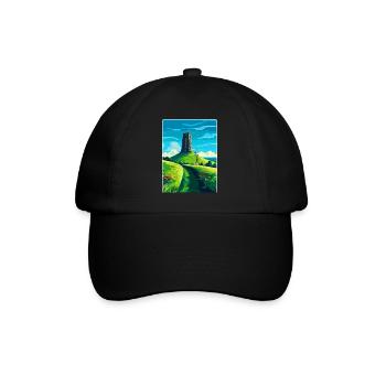Glastonbury Tor Angleterre Royaume-Uni Affiche de voyage souvenir - Casquette classique - noir/noir - Devant