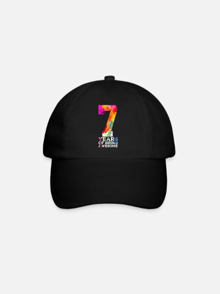 7 YEARS OF BEING AWESOME 7. GEBURTSTAG - Baseballkappe - Schwarz/Schwarz