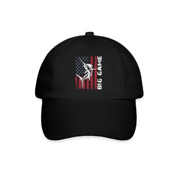 Jumping Marlin with US flag Deep Sea Fishing - Baseball Cap - black/black - Front