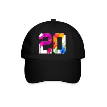 NUMMER 20 JAHRE ALT 20. GEBURTSTAG - Baseballkappe - Schwarz/Schwarz - Vorne