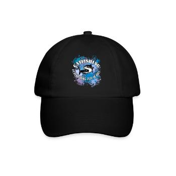 Wels Waller fischen Wels auf Farbklecksen - Baseballkappe - Schwarz/Schwarz - Vorne