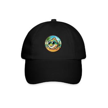 Fisch Lustige Cartoon Sommer Strand Sonnenbrille Aufkleber - Baseballkappe - Schwarz/Schwarz - Vorne