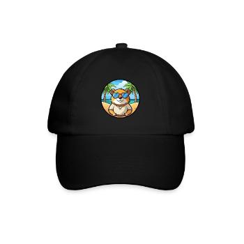 Cochon d’Inde Drôle Dessin Animé Plage Été Lunettes de soleil - Casquette classique - noir/noir - Devant