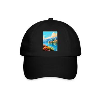 Lac de Côme Italie Affiche de voyage vintage Souvenir WPA - Casquette classique - noir/noir - Devant