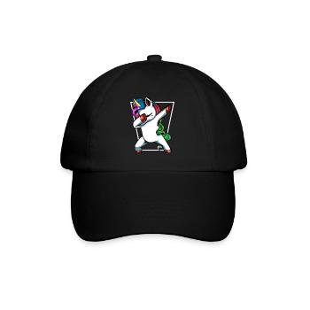 Unicorn Dab with Rainbow - Baseball Cap - black/black - Front