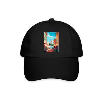 St Tropez France Affiche de voyage vintage souvenir - Casquette classique - noir/noir - Devant