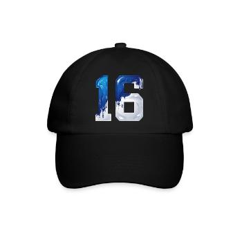 NO. 16 NUMBER 16 BLUE WHITE 16TH BIRTHDAY - Baseball Cap - black/black - Front