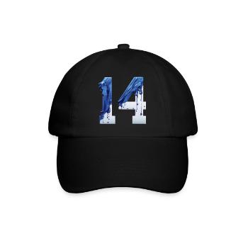 NR. 14 NUMMER 14 BLAU WEIß 14. GEBURTSTAG - Baseballkappe - Schwarz/Schwarz - Vorne