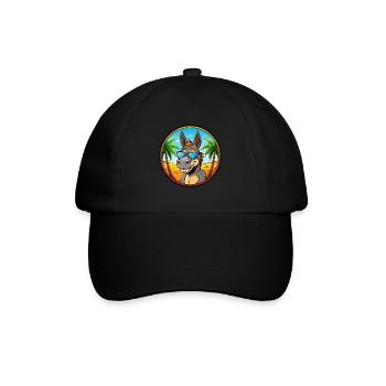 Esel Lustige Cartoon Sommer Strand Sonnenbrille Cool - Baseballkappe - Schwarz/Schwarz - Vorne