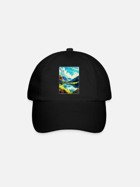 Lake District England Uk Vintage Travel Poster WPA - Baseball Cap - black/black