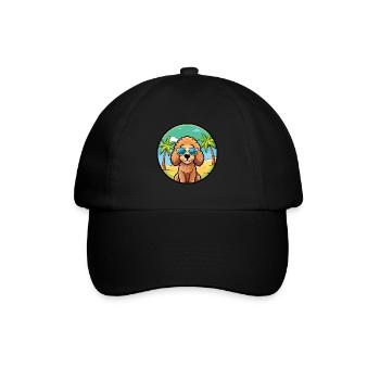 Toy Poodle Dog Breed Cartoon Sunglasses Beach - Baseball Cap - black/black - Front