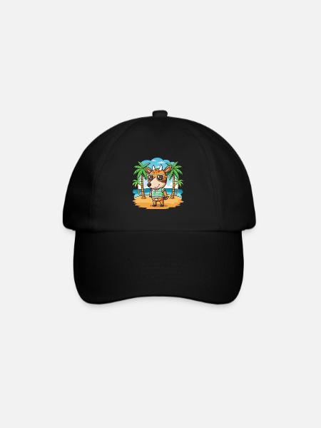 Okapi Lustige Cartoon Sommer Strand Sonnenbrille - Baseballkappe - Schwarz/Schwarz
