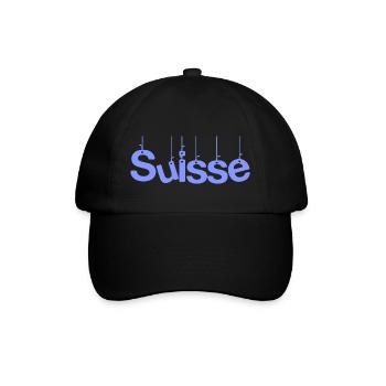 SWITZERLAND. HUMOR. COUNTRY. FLAG. GENEVA. LAUSANNE - Baseball Cap - black/black - Front