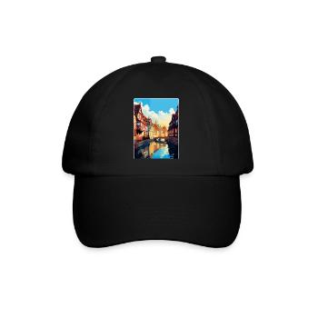 Colmar France Vintage Travel Poster WPA Souvenir - Baseball Cap - black/black - Front