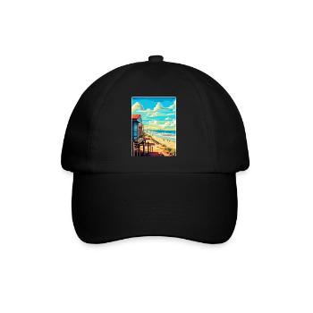Zandvoort Pays-Bas Affiche de voyage vintage WPA - Casquette classique - noir/noir - Devant