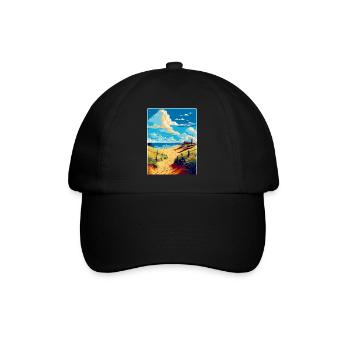 Suffolk Coast Vintage Travel Poster Souvenir WPA - Baseball Cap - black/black - Front