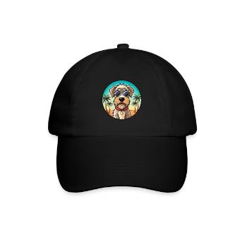 Weich beschichtete Wheaten Terrier Hunderasse Karikatur - Baseballkappe - Schwarz/Schwarz - Vorne