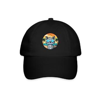 Australische Nebelkatzenrasse Cartoon Sonnenbrille Strand - Baseballkappe - Schwarz/Schwarz - Vorne