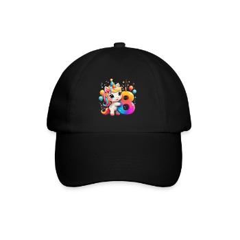 NUMMER 8 JAHRE EINHORN 8. GEBURTSTAG - Baseballkappe - Schwarz/Schwarz - Vorne