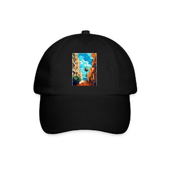 Malaga Espagne Affiche de voyage vintage WPA Souvenir - Casquette classique - noir/noir - Devant