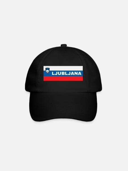Ljubljana City in Slovenian Flag - Baseball Cap - black/black