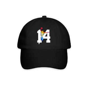 NUMMER 14 BASKETBALL 14. GEBURTSTAG - Baseballkappe - Schwarz/Schwarz - Vorne