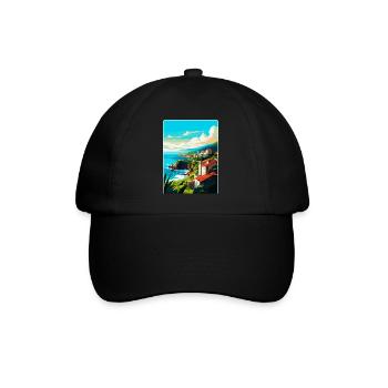 Affiche de voyage vintage de Sao Miguel Portugal Souvenir - Casquette classique - noir/noir - Devant