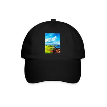 Île de Muck Écosse Royaume-Uni Affiche de voyage souvenir - Casquette classique - noir/noir - Devant