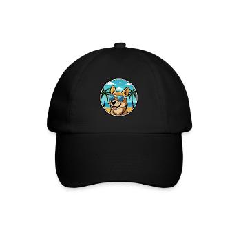 Portugiesische Podengo Hunderasse Cartoon Sonnenbrille - Baseballkappe - Schwarz/Schwarz - Vorne