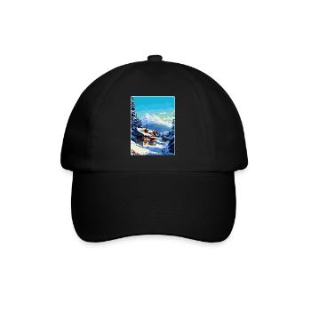 Megève France Affiche de voyage vintage WPA Souvenir - Casquette classique - noir/noir - Devant