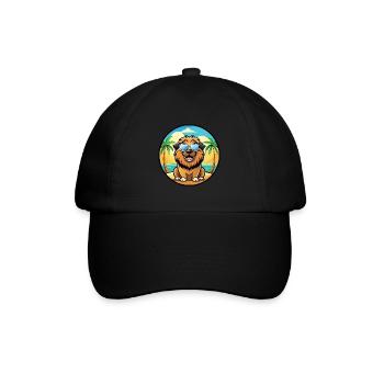 Leonberger Dog Breed Cartoon Sunglasses Beach - Baseball Cap - black/black - Front
