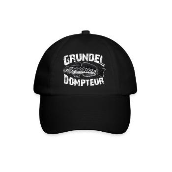 Ich fische Grundeln - Baseballkappe - Schwarz/Schwarz - Vorne
