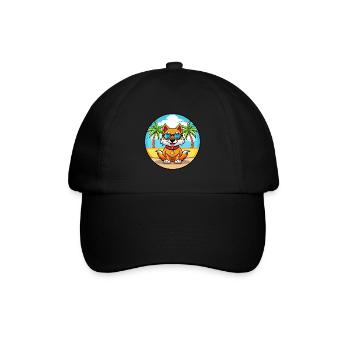 Chinesische kaiserliche Hunderasse Cartoon Sonnenbrille Strand - Baseballkappe - Schwarz/Schwarz - Vorne