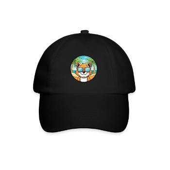 Bambino Cat Breed Cartoon Sunglasses Beach - Baseball Cap - black/black - Front