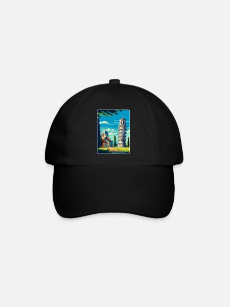 Pise Italie Affiche de voyage vintage Souvenir souvenir - Casquette classique - noir/noir