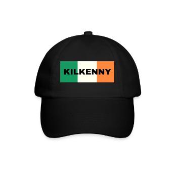 Kilkenny City in irischer Flagge - Baseballkappe - Schwarz/Schwarz - Vorne