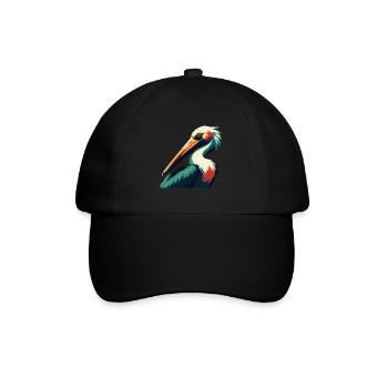 Pélican Dessin animé Personnage Animal de compagnie coloré - Casquette classique - noir/noir - Devant