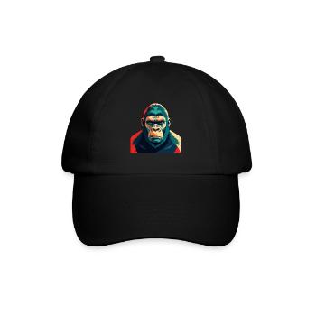 Gorille dessin animé personnage animal de compagnie coloré - Casquette classique - noir/noir - Devant