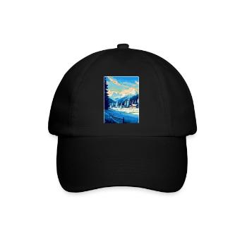 Kitzbühel Autriche Affiche de voyage vintage souvenir - Casquette classique - noir/noir - Devant
